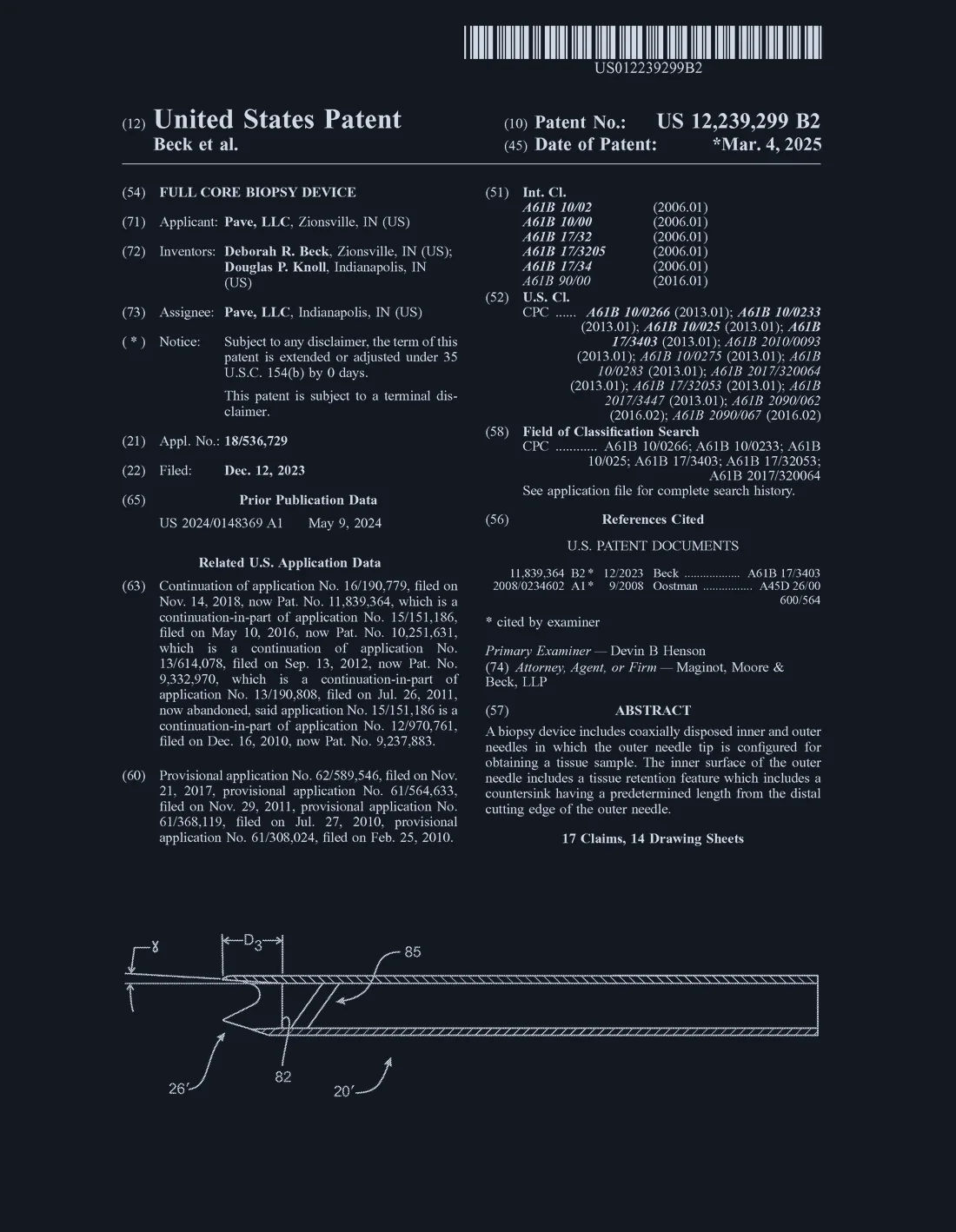 Page 1 of US 12,239,299 B2, as granted